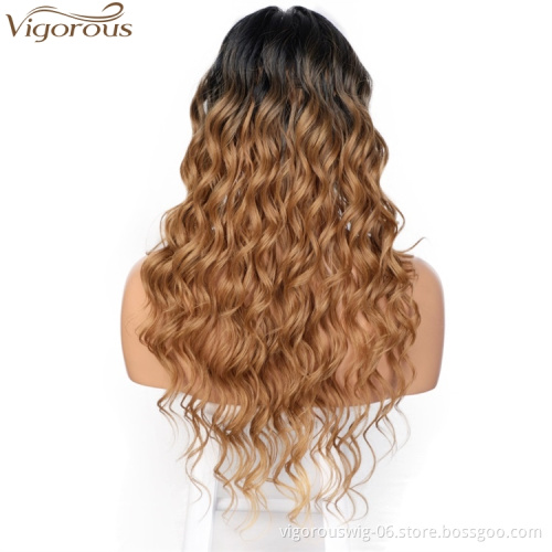 Vigorous Curly Hair for Black Women Lace Front Wigs Long Water Wave Synthetic Wig Heat Resistant Fiber Hair Replacement Wigs